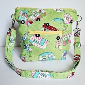 NEW Green RV Camper Camping Crossbody Purse | Lightweight Washable Shoulder Bag